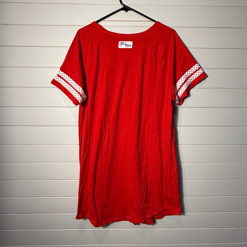 Disney‎ Parks Minnie Mouse Red Polka Dot Sleep Shirt Nightgown Dress XL XXL - Picture 3 of 10